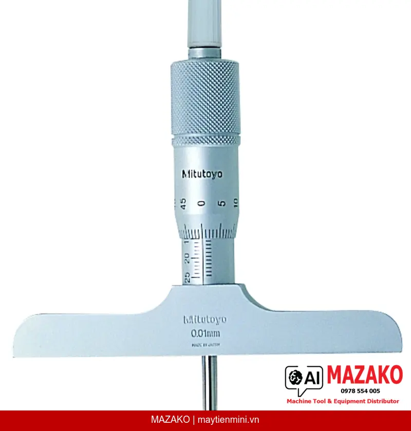 Panme Đo Sâu Cơ Khí Mitutoyo 128-102, Phạm Vi 0-25mm