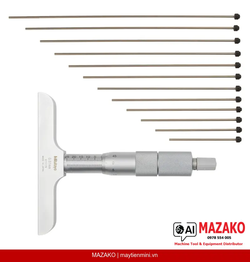 Panme Đo Sâu Cần Thay Thế Mitutoyo 129-150 (0–12 inch, 12 cần đo)