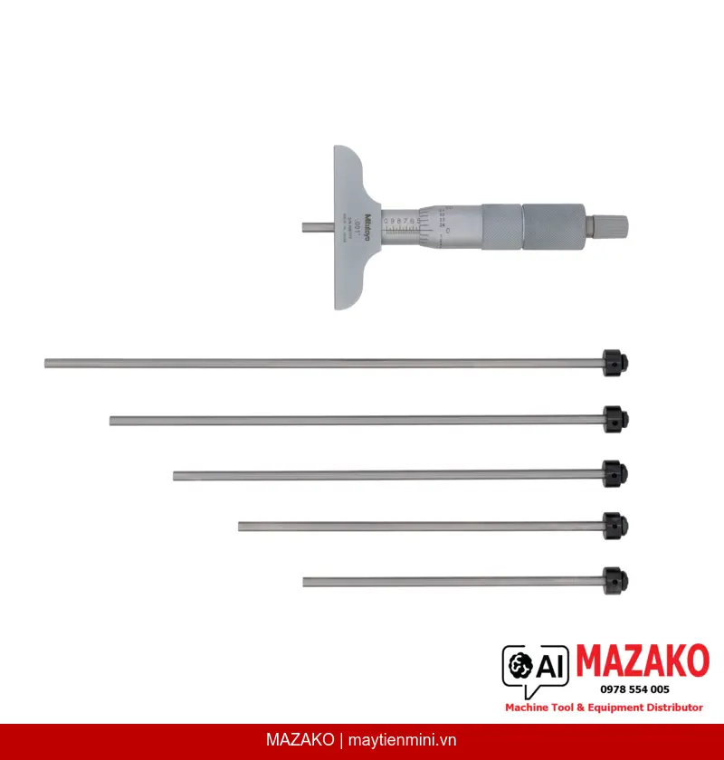 Panme Đo Sâu Mitutoyo 129-128 Cần Đo Thay Thế, Phạm Vi 0–6\