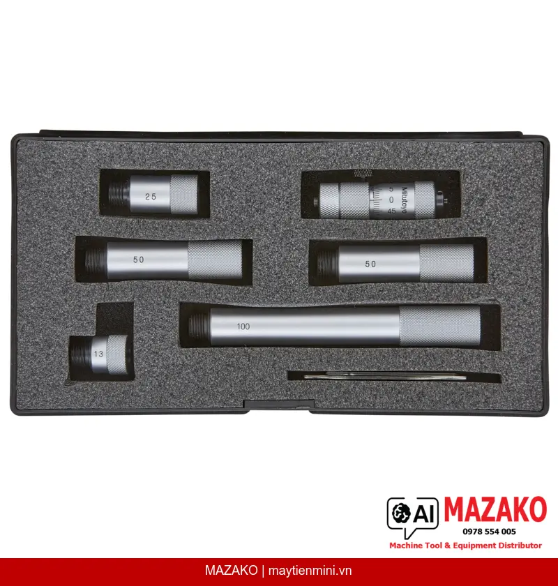 Panme Đo Trong Dạng Ống Nối Mũi Đo Carbide Mitutoyo 137-207