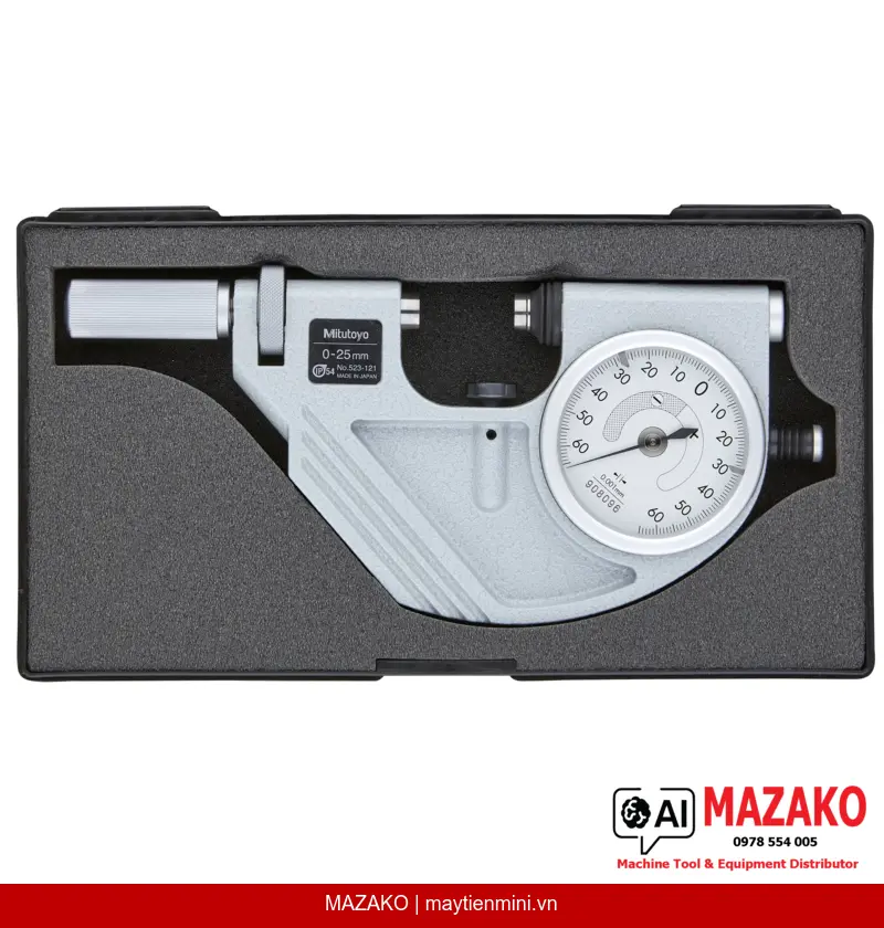 Đồng Hồ So Kiểu Kẹp Nhanh Mitutoyo 523-121 (0-25mm, 0.001mm)