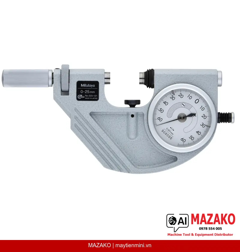 Đồng Hồ So Kiểu Kẹp Nhanh Mitutoyo 523-121 (0-25mm, 0.001mm)