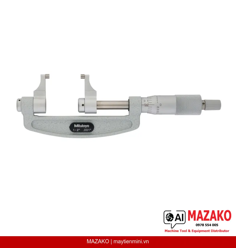 Panme Đo Mỏ Kẹp Mitutoyo 143-122 (1-2 inch, Cơ Khí)