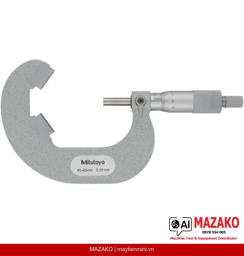 Panme Đo Ngoài 5 Rãnh V-Anvil Mitutoyo 114-123 (45–65 mm)