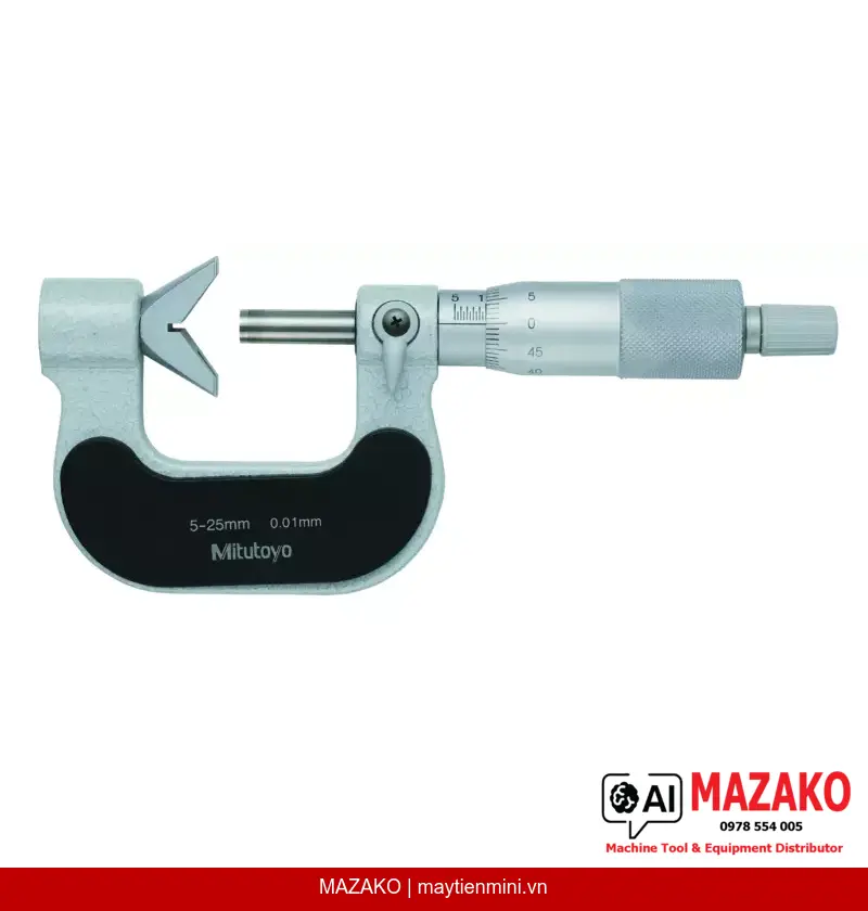 Panme Đo Mũi Dao 3 Lưỡi V-Anvil Mitutoyo 114-113
