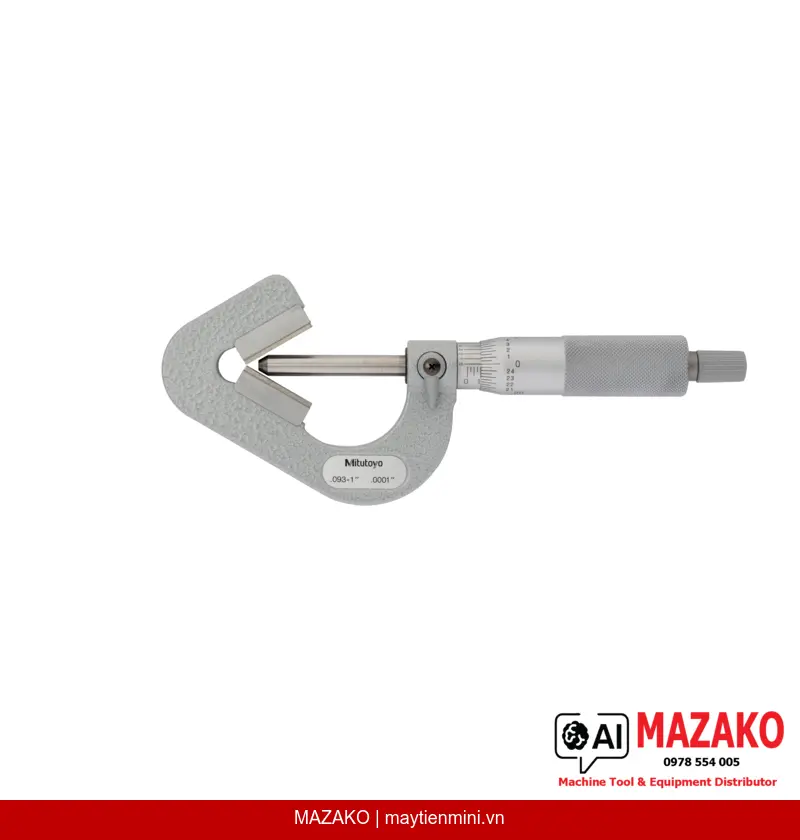 Panme Đo Mũi Dao 3 Lưỡi Cắt Mitutoyo 114-202 (0.9-1 inch)