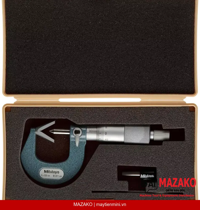 Panme Đo Mũi Dao 3 Lưỡi Cắt V-Anvil Mitutoyo 114-101