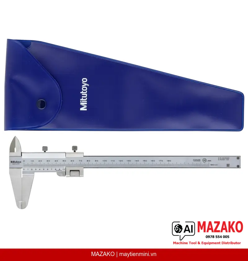 Thước Cặp Vernier Có Bánh Xe Điều Chỉnh Tinh Mitutoyo 532-102