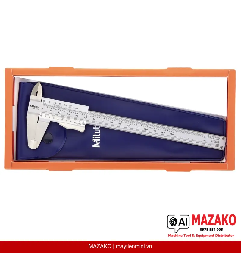 Thước Cặp Cơ Khí Mitutoyo 531-128 Có Chốt Khóa, Thang Đo Kép 0–150mm