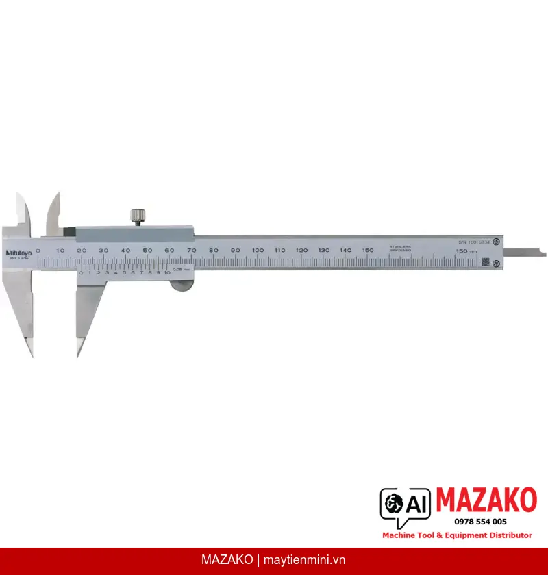 Thước Cặp Lá Mũi Nhọn Mitutoyo 536-121 (0-150mm, 0.05mm)