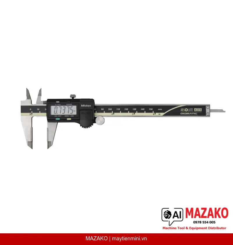 Thước Cặp Điện Tử Mitutoyo 500-175-30 ABS AOS Mỏ Hợp Kim Carbide Đo Trong/Ngoài