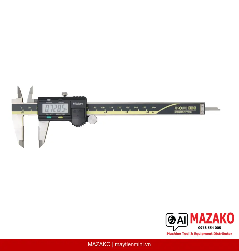 Thước Cặp Điện Tử Mitutoyo 500-160-30 ABS AOS Mỏ Carbide 0-150mm
