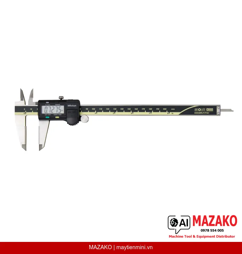 Thước Cặp Điện Tử Mitutoyo 500-177-30 ABS AOS Mỏ Carbide 0-200mm