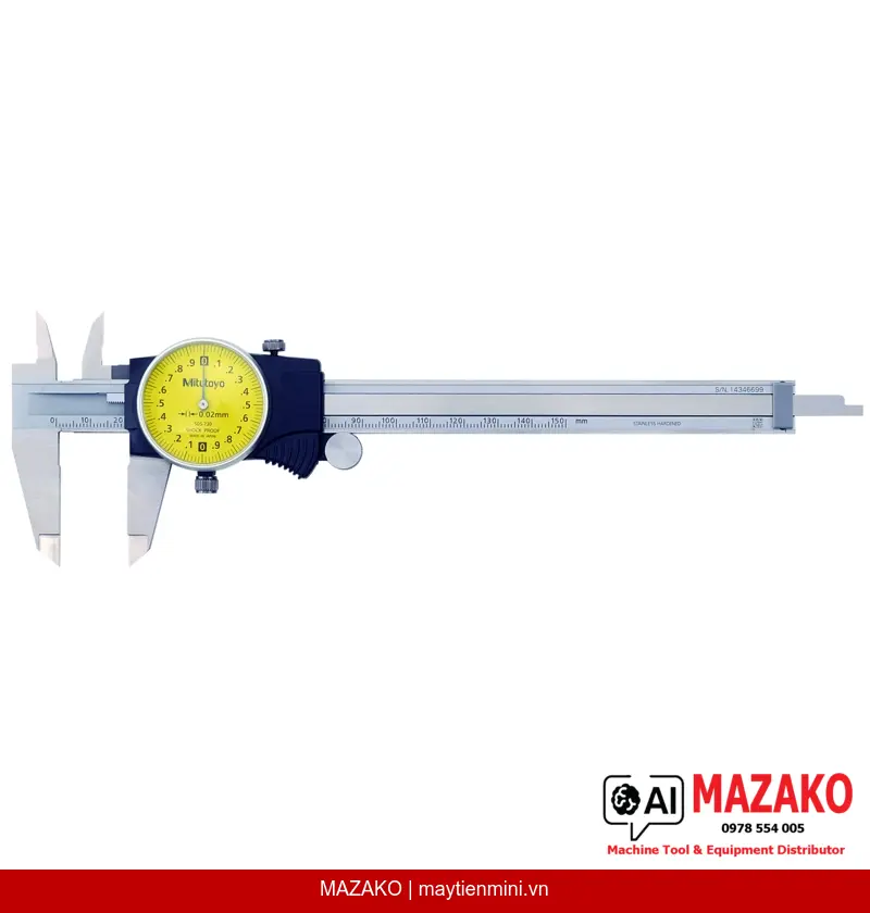 Thước Cặp Đồng Hồ Mitutoyo 505-730 (0-150mm, 0.02mm)