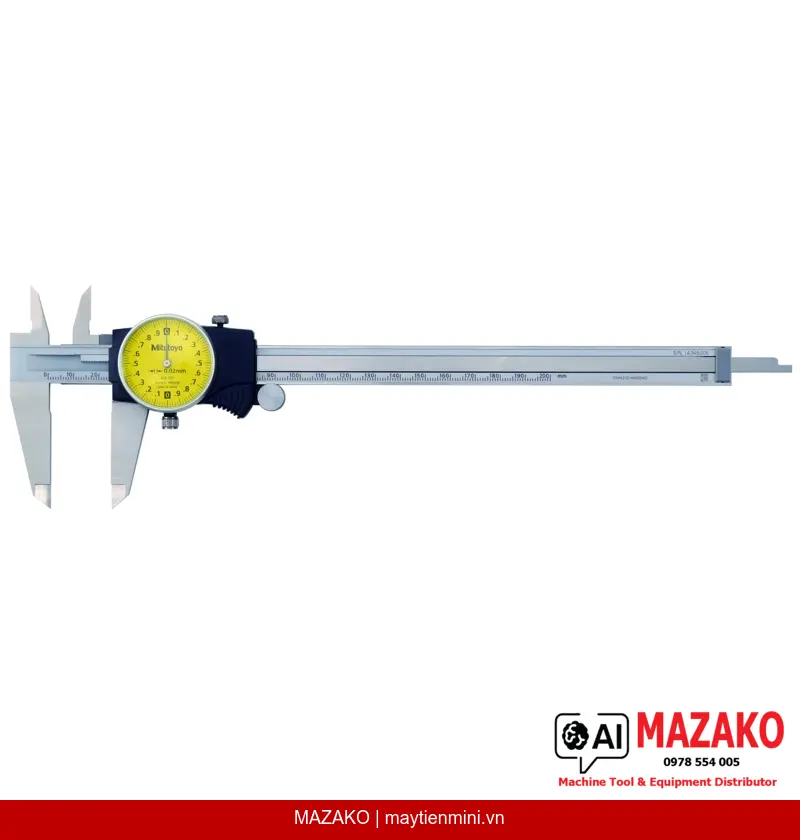 Thước Cặp Đồng Hồ Mitutoyo 505-731 (0-200mm, 0.02mm)