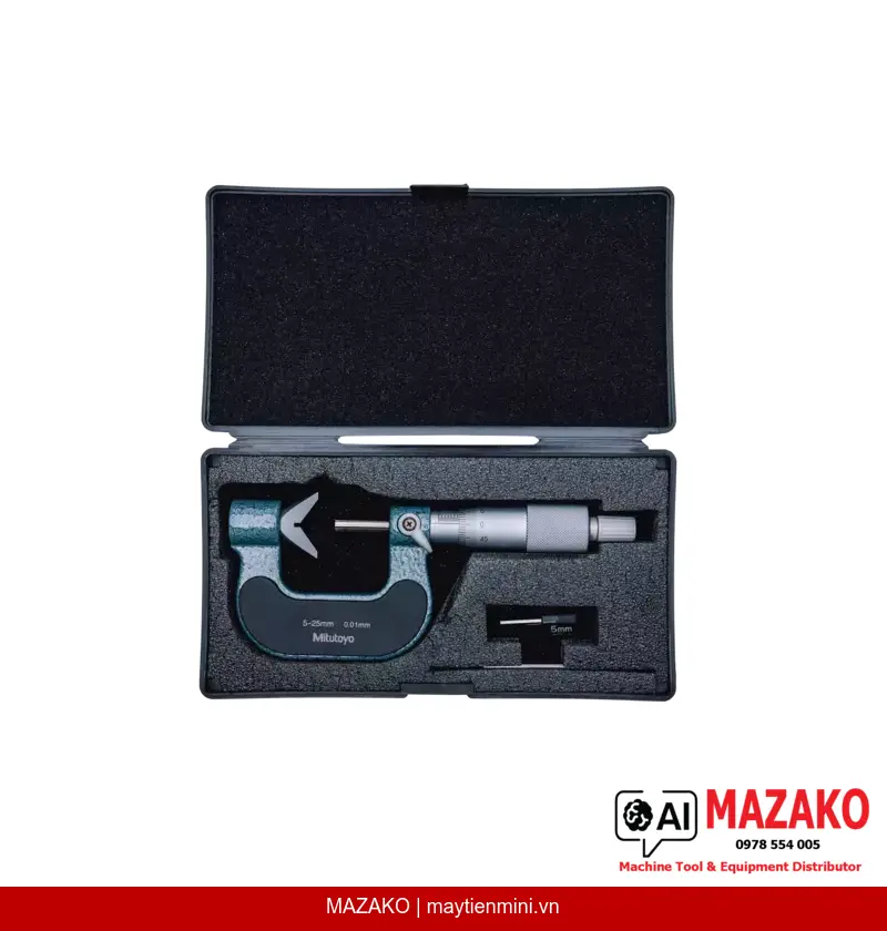 Panme Đo Ngoài V-Anvil 5 Rãnh Mitutoyo 114-165 (5–25 mm)