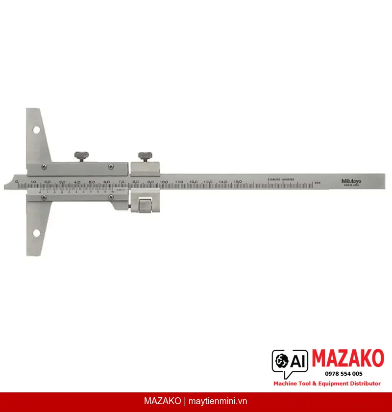 Thước đo sâu Vernier Mitutoyo 527-101 – Đế 100mm, Độ chia 0,02mm