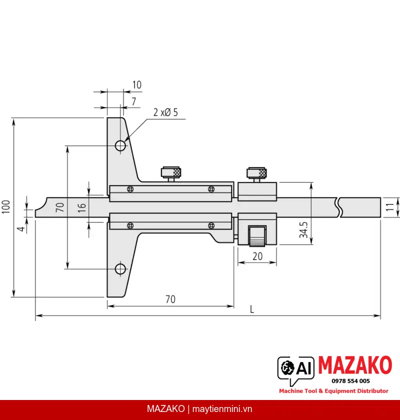 Thước đo sâu Vernier Mitutoyo 527-115 (0-40\