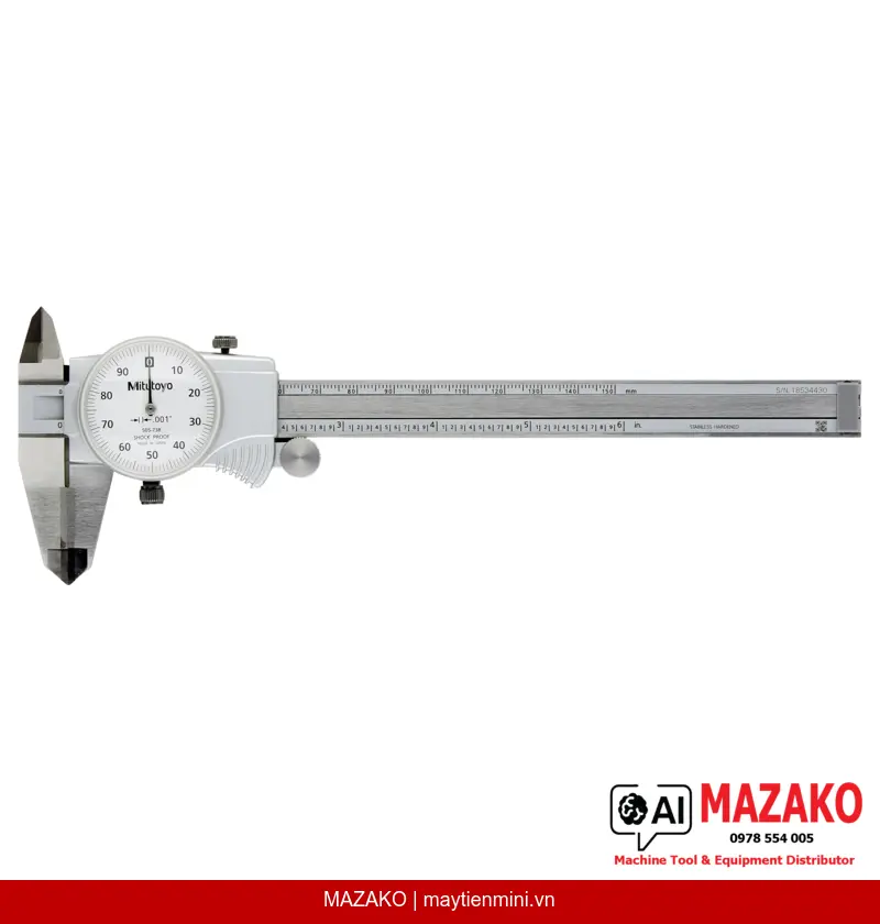 Thước Cặp Đồng Hồ Mỏ Carbide Mitutoyo 505-738 (0-6 inch)