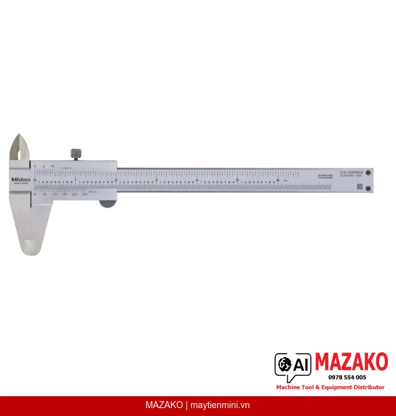 Thước Cặp Cơ Khí Mitutoyo 530-105 (0–6 inch, 1/128\