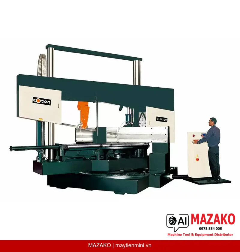 Máy cưa vòng COSEN SH-1500DM: Cắt phôi lớn, góc nghiêng kép