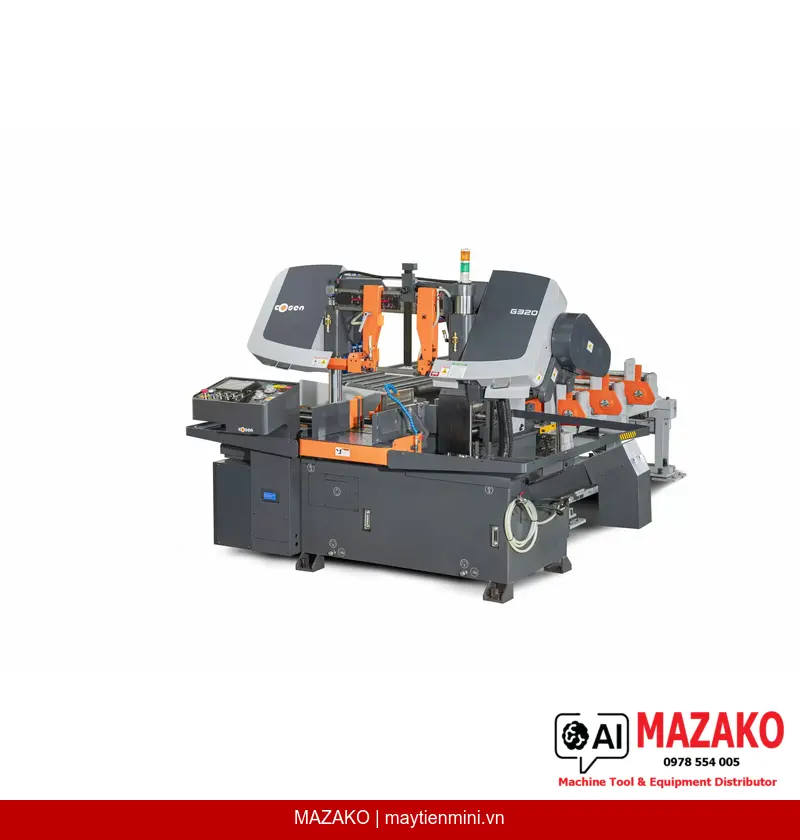 Máy cưa vòng tự động hai trụ COSEN G320 – Cắt Tròn/Vuông 325mm, 5 HP