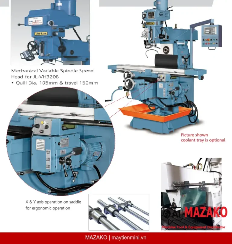 Máy phay đứng ngang vạn năng JL-VH320B: Đánh giá chi tiết