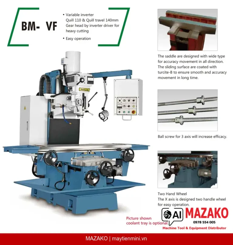 Máy phay giường BM-3VS: Giải pháp gia công hạng nặng